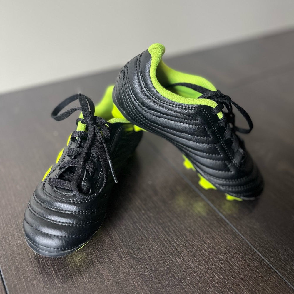 adidas Kids Copa 19.4 Black and Neon Green Cleats